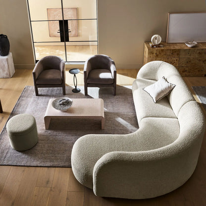 gW Nordic simple curved fabric lamb wool sofa Italian light luxury creative living room corner sofa