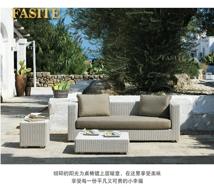 Courtyard sofa, villa, garden terrace, sun protection, waterproof, outdoor leisure rattan weaving corner