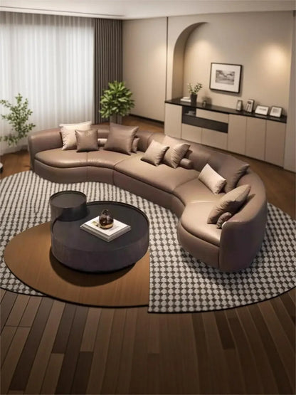 Nordic leather curved sofa designer minimalist special-shaped corner technology creative sofa02A