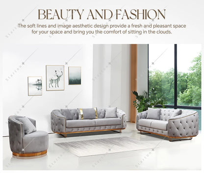 Best Manufacturer Nordic New Design Style Trend Couches Set Luxury Chesterfield Fabric Reclining Home Furniture Living Room Sofa