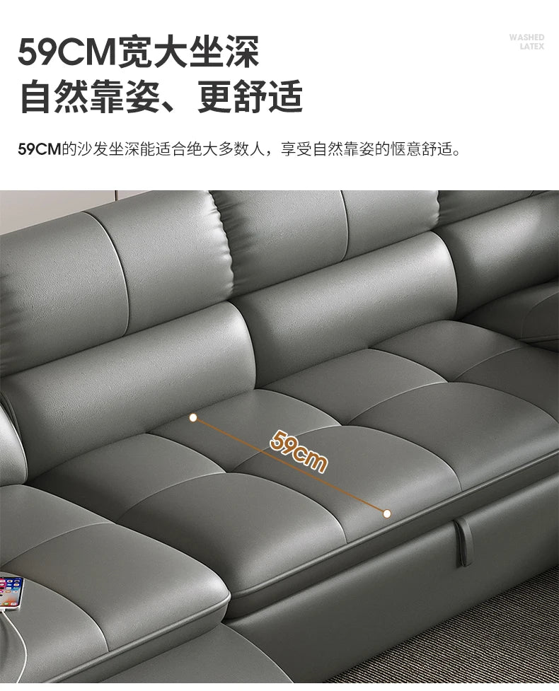 Designer Leather Sofa Living Room Ajustable Lounge Foldable Sofa Reclinable Modular Minimalist Woonkamer Banken Lounge Furniture