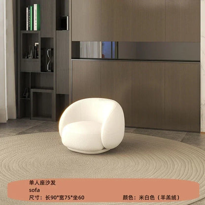 Curved Living Room Sofas Living Room Furniture Cream Style Beauty Salon Sofa Clothing Store Rest Area Reception Sofab
