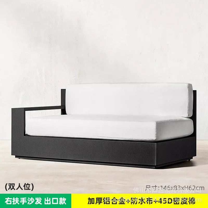 Outdoor high-end sofa villa garden courtyard hotel swimming pool leisure outdoor waterproof and sunscreen aluminum  combination