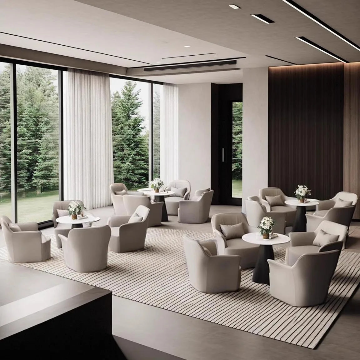 Modern simple negotiation table and chair combination Light luxury hotel reception leather sofa chair