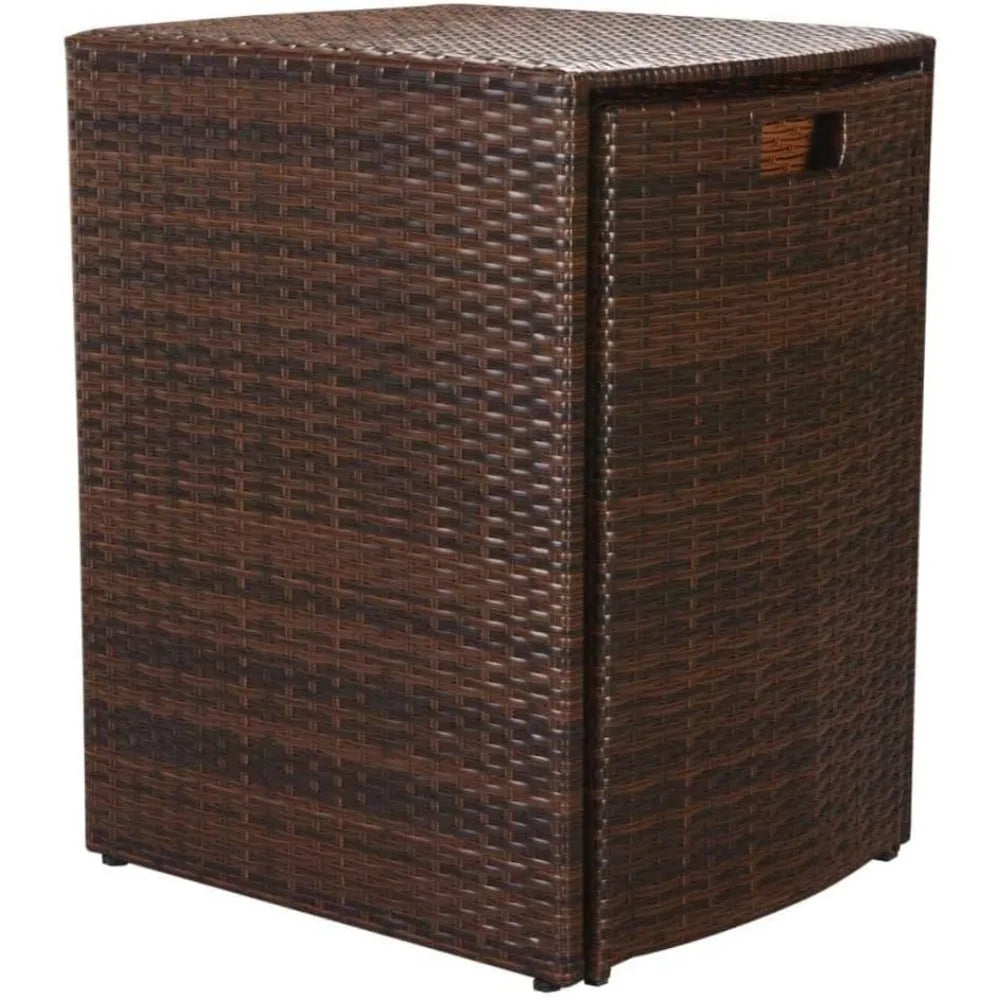 3 Piece Outdoor Bistro Set with Cushions-Poly Rattan Brown-Includes 1 Table and 2 Chairs-Compact Design for Balcony, Patio