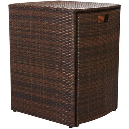 3 Piece Outdoor Bistro Set with Cushions-Poly Rattan Brown-Includes 1 Table and 2 Chairs-Compact Design for Balcony, Patio