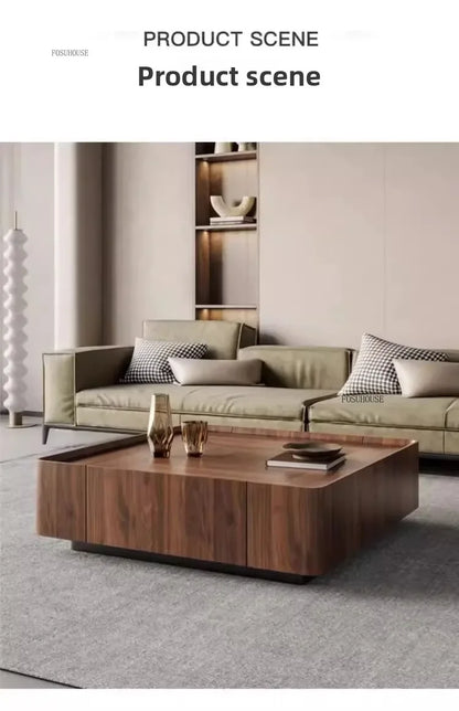 Nordic Solid Wood Coffee Tables Modern Coffee Tables for Living Room Furniture Design Sofa Side Tea Tables Organizer Drawers