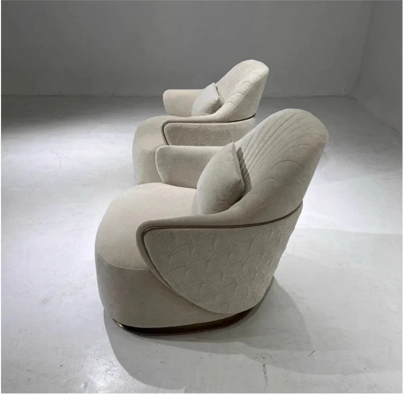 Italian light luxury design single sofa chair modern villa living room home fabric leisure chair9338