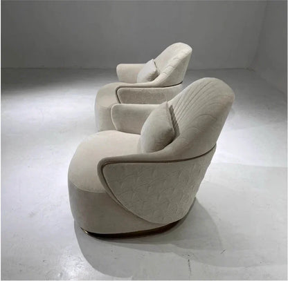 Italian light luxury design single sofa chair modern villa living room home fabric leisure chair9338