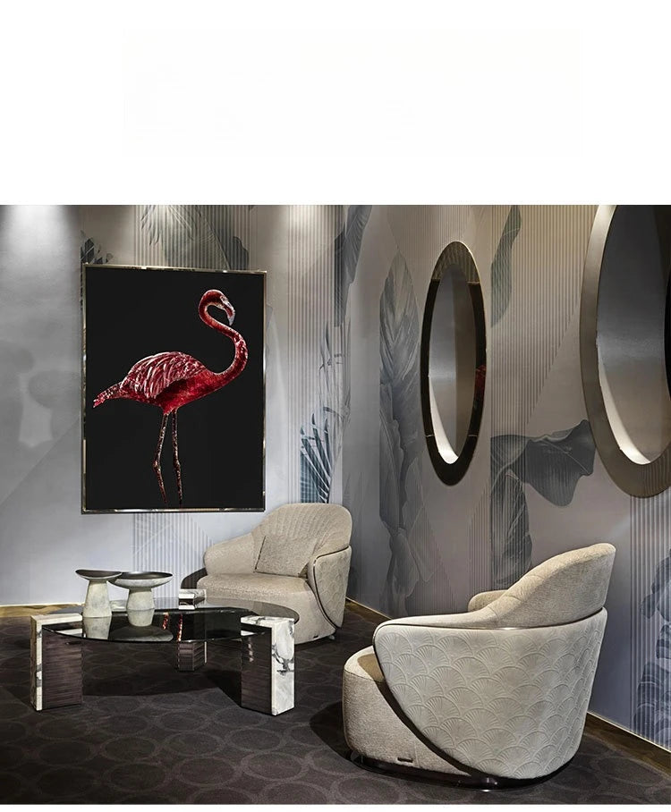 Italian light luxury design single sofa chair modern villa living room home fabric leisure chair9338