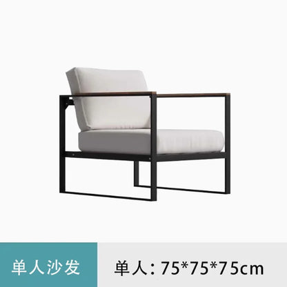 Customized outdoor leisure sofa cafe aluminum alloy lazy sofa coffee table hotel garden balcony villa furniture
