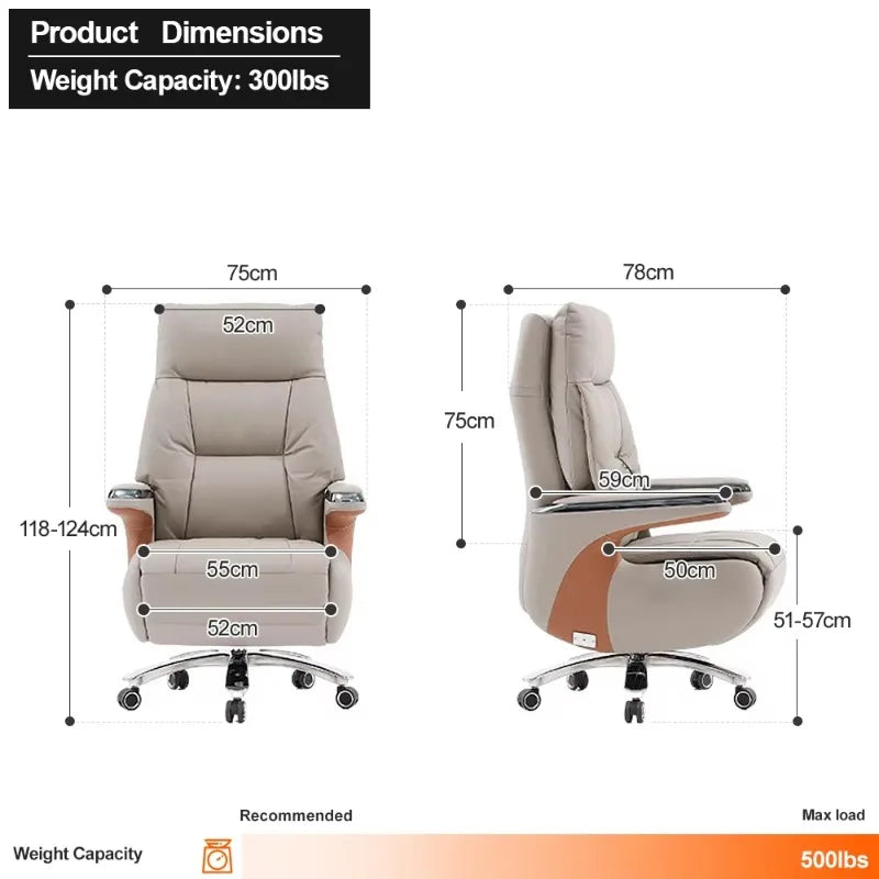 Contemporary Executive Recliner Chair Luxury Black Synthetic Leather Office Furniture Massage Feature for Boss Office Workers