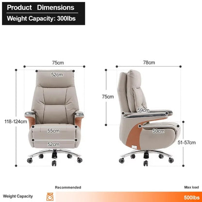 Contemporary Executive Recliner Chair Luxury Black Synthetic Leather Office Furniture Massage Feature for Boss Office Workers