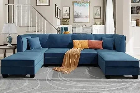 #For L-Shaped Modular Sectional Sofa, 3-Seater Comfy Cloud Couch with Ottoman/Chaise & 5 Pillows for Living Room Bedroom&