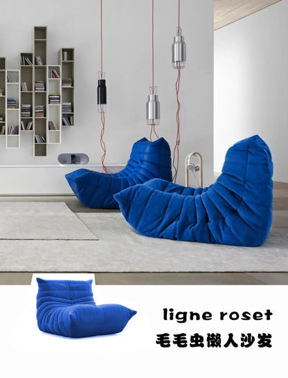 Lazy sofa, togo caterpillar sofa, light luxury, simple Internet celebrity creative chair, suede freehand space recliner