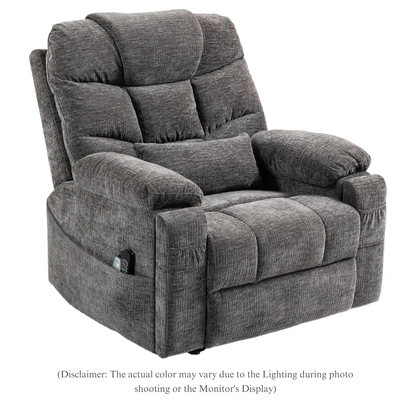 Dual Motor Power Lift Recliner for Elderly Adults with Heat Massage Lay Flat Feature Wireless Remote Cup Holder Customizable