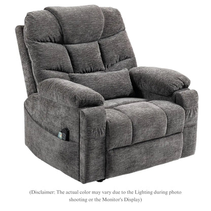 Dual Motor Power Lift Recliner for Elderly Adults with Heat Massage Lay Flat Feature Wireless Remote Cup Holder Customizable