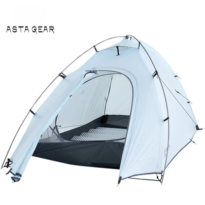 2 Person Ultralight Backpacking Tent Waterproof 3000mm 10D Nylon Double Layer Windproof Tent Camping Hiking Trekking Outdoor