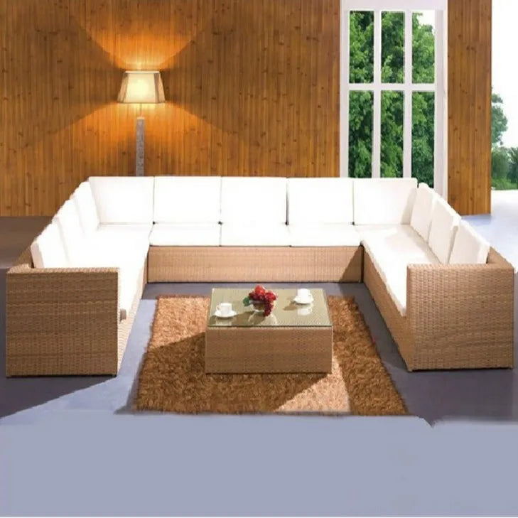Outdoor rattan sofa combination U-shaped corner courtyard garden balcony hotel