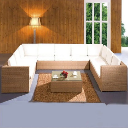 Outdoor rattan sofa combination U-shaped corner courtyard garden balcony hotel
