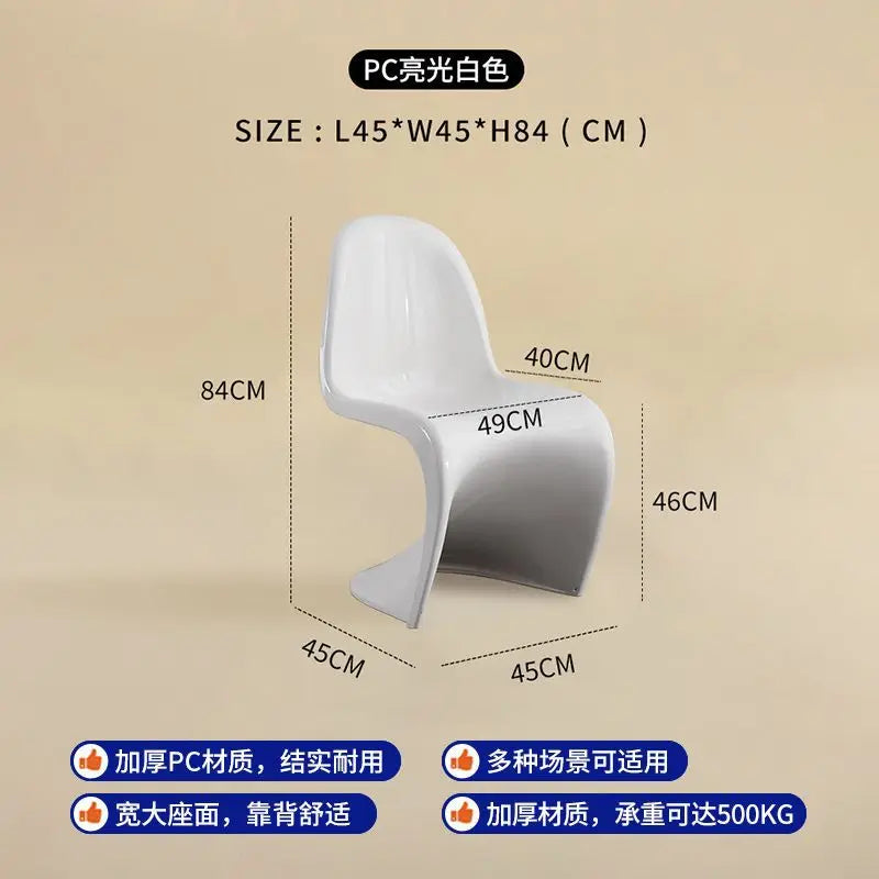 Plastic chair Nordic creative simple transparent plastic back chair chair stool