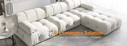 Custom ATUNUS American Thick Striped Corduroy Plush Modular Sectional Sofa Couch Set Compression Fabric Living Room Sofa