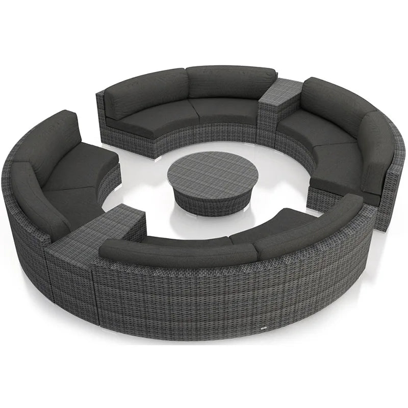Outdoor rattan sofa coffee table combination Nordic rattan art outdoor sofa courtyard balcony rattan furnitu