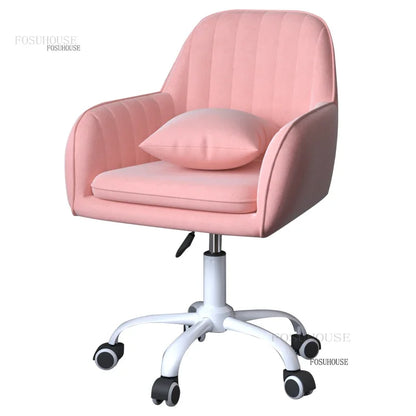 Modern Bedroom Comfortable Learning Chair Lift Swivel Office Chairs Study Room Chair Home Armrest Backrest Leisure Makeup Chair
