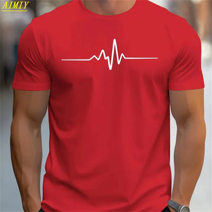 Summer Men's T-shirt Top Casual Loose Fit Oversized T-shirt PARI Letter Pattern Printed Round Neck Short Sleeved Homme Vêtement