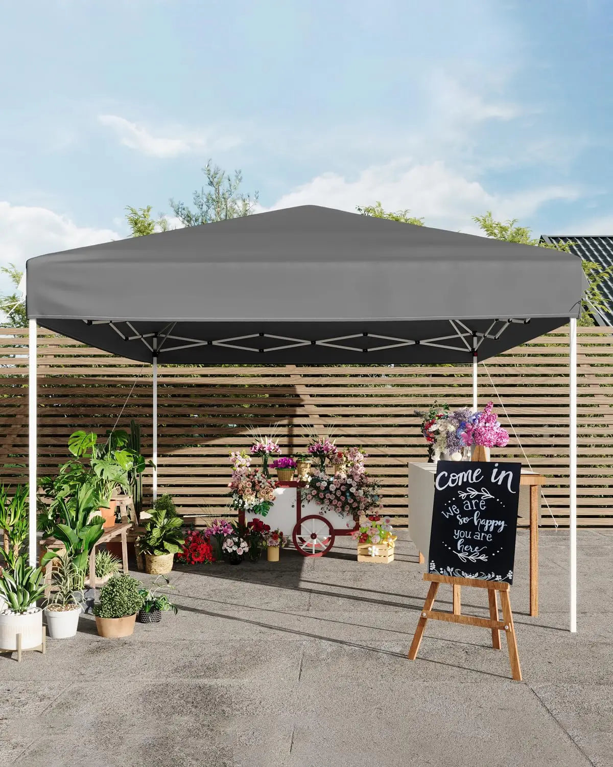 10x10 FT Pop Up Canopy Tent with 3 Adjustable Heights – Outdoor Sun Shade Shelter, 4 Sandbags & Carry Bag, for Parties & Events