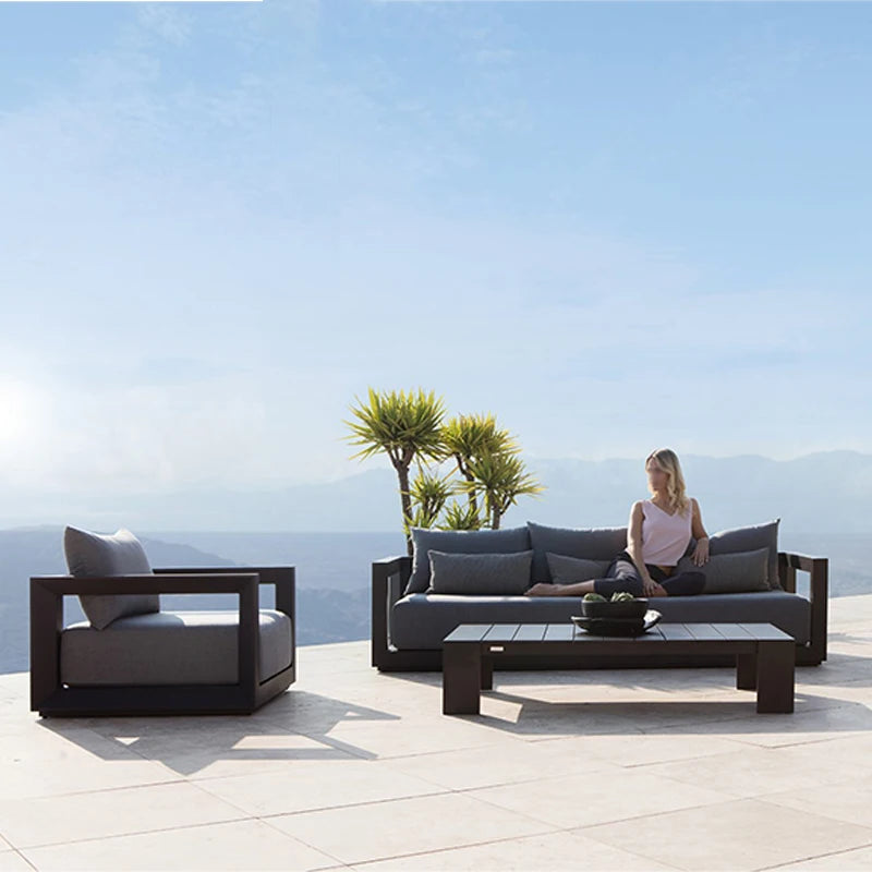Outdoor Suit Factory Hot Sale Outdoor Aluminum Villa Patio Modern Waterproof Sofa Set