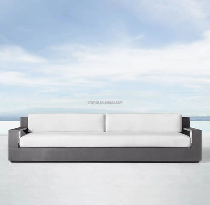 Patio Sectional Conversation Set Outdoor Lounge Set Luxury Furniture Corner All Weather Couch Aluminum Frame Garden Sofa