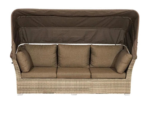 Lying bed, covered courtyard, high-end villa, outdoor rattan woven sofa bed, terrace, outdoor rattan chair