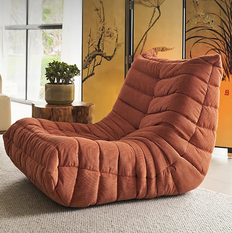 Lounge Bean Bag Chair for Adult Armless Lazy Floor Sofa Fireside Chair for Living Room Gaming Room Bedroom Soft Corduroy Couch