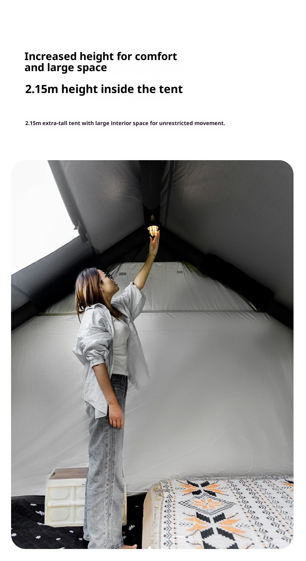 MOUNTAINHIKER Large Space 3-6 Persons Inflatable Tent Windproof Spacious Interior Family Outdoor Camping House
