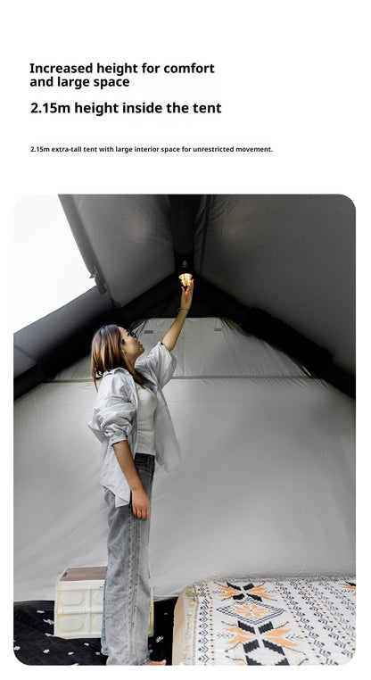 MOUNTAINHIKER Large Space 3-6 Persons Inflatable Tent Windproof Spacious Interior Family Outdoor Camping House