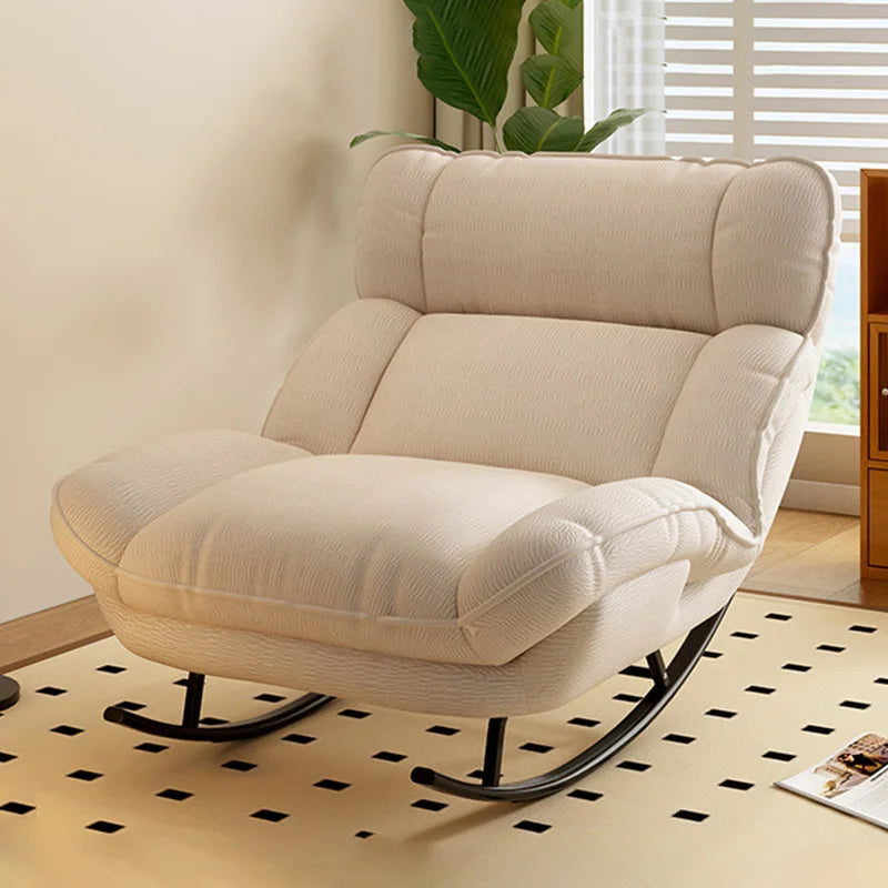 Living Room Luxury Reclining Lounge Chair Adjustable Backrest Rocking Sofa Chair Modern Home Cozy Relaxing Chair with Steel Base