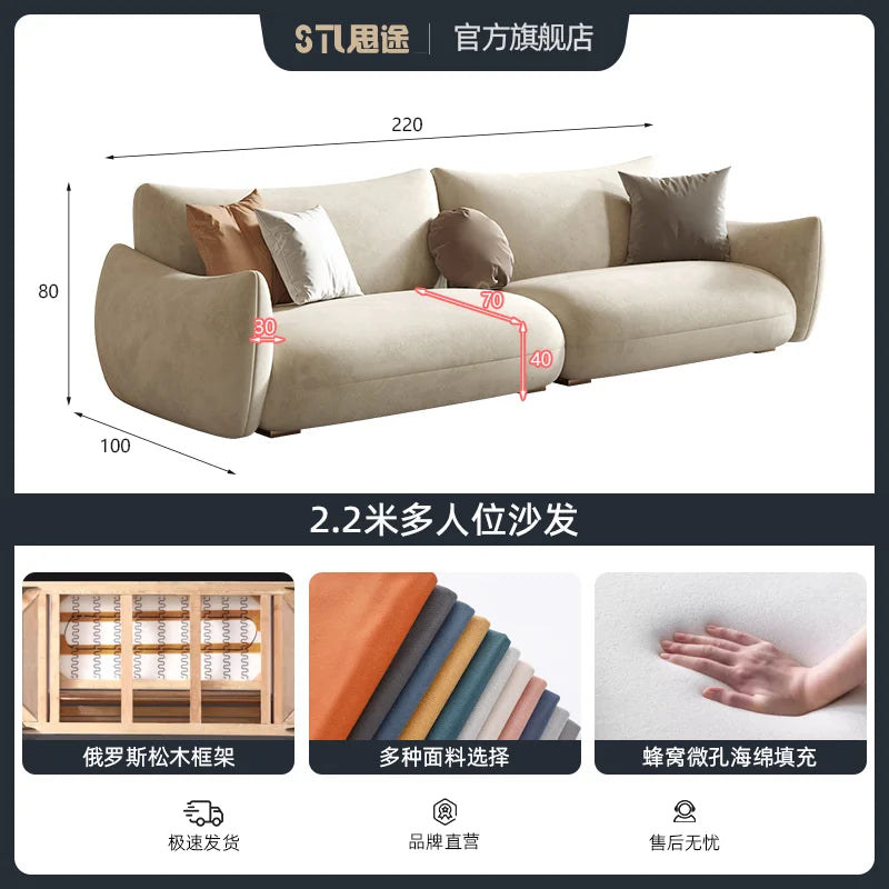 Nordic Cloud Living Room Sofas Cream Loveseat Tiny House Comfortable Living Room Sofas Relaxing Ergonomics Muebles Furniture