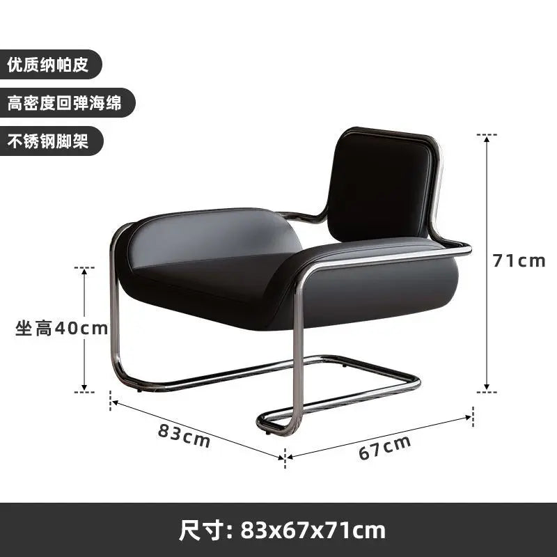 Stainless steel special-shaped convex chair, light luxury minimalist living room sofa chair