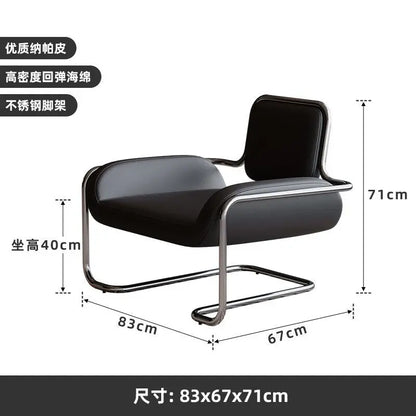 Stainless steel special-shaped convex chair, light luxury minimalist living room sofa chair