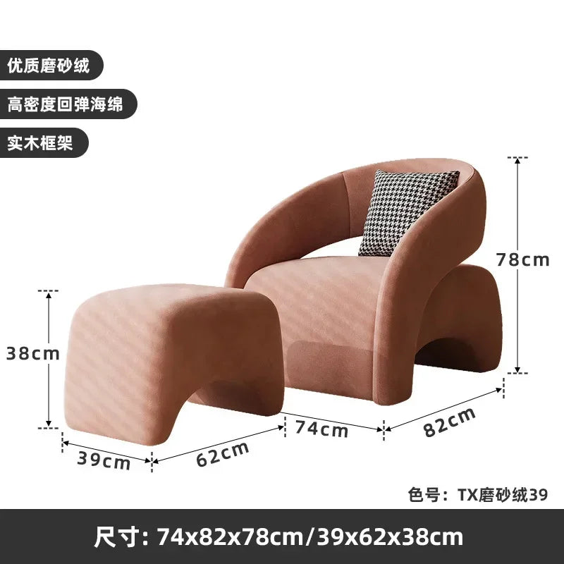 A  French cream wind single sofa chair Nordic living room lazy sofa small apartment single chair