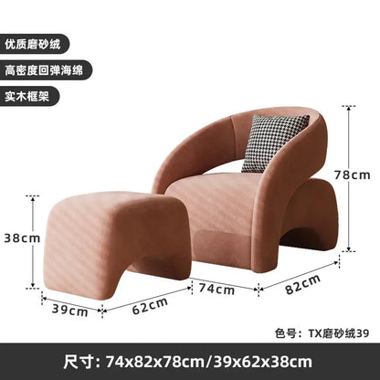 A  French cream wind single sofa chair Nordic living room lazy sofa small apartment single chair
