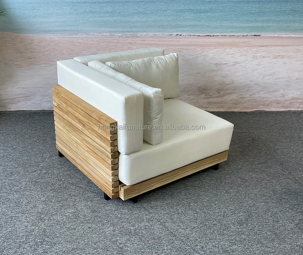 Outdoor Suit All-weather Modern Outdoor Teak Wooden Sofa Patio Furniture Luxury Design Sofa Set For Villa Outdoor Garden