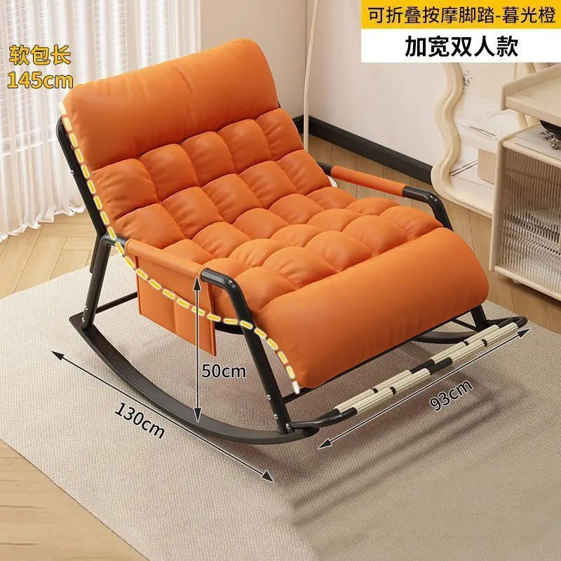 Recliner Rocking Chair Sitting and Sleeping Dual-purpose Double Lunch Break Chair Balcony Home Leisure Lazy Sofa Chair Ergonomic