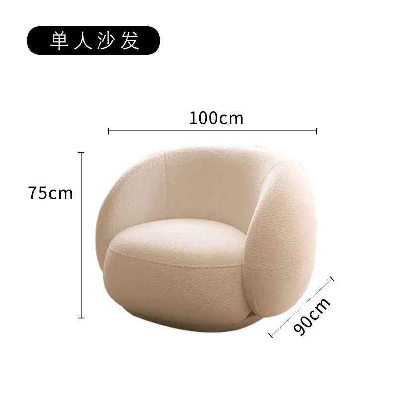 C Nordic Wabi-sandy Wind Curved Sofa Household Small Apartment Fabric Sofa