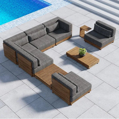 High End Teak Wood Outdoor Furniture Sofa Set Hotel Garden Patio High Quality Outdoor Furniture