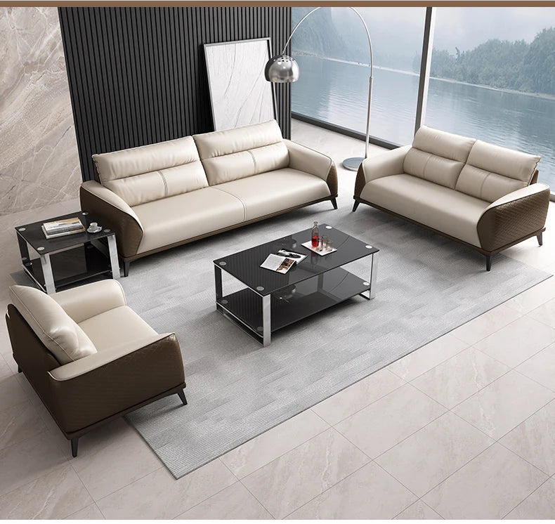 Office Sofa Business Simple Modern Rest Area Three-person Meeting Room Reception Negotiation Coffee Table Combination Office