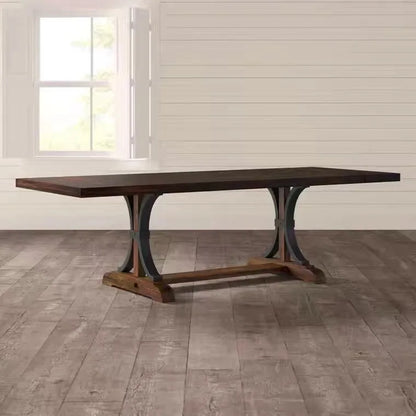 American, retro, solid wood, old-fashioned, dining tables and chairs, logs, simplicity, art, rectangle, office