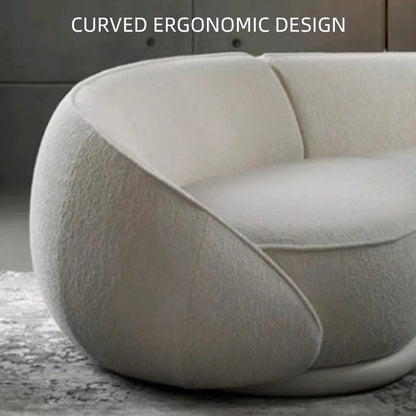 Luxury Nordic Lambswool Sofa Modern Curved Corner Living Room Sofas Stylish Comfort White Large Couch for Home Hotel Furniture