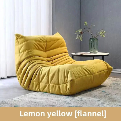 Caterpillar Lazy Sofa for Bedroom, Flannel Fabric, Small Unit Living Room, Leisure Chair, Netting Red, Modern Single Person Sofa